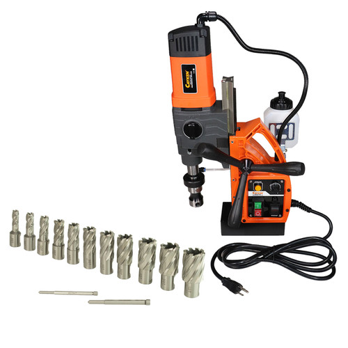 Cayken KCY-48-2WDO 1.8" Magnetic Drill Press with 13PC 1" Annular Cutter Kit
