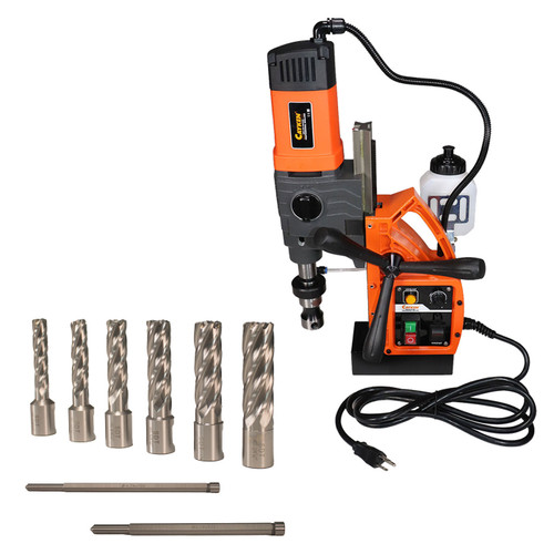 Cayken KCY-48-2WDO 1.8" Magnetic Drill Press with 7PC 2" Small Annular Cutters