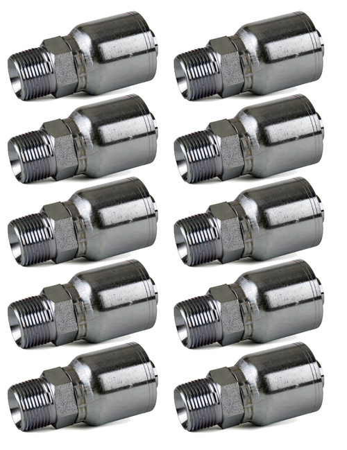 10 Pack MP-06-06 3/8" Hose x 3/8" NPTF Male Pipe Rigid Hydraulic Hose Fitting
