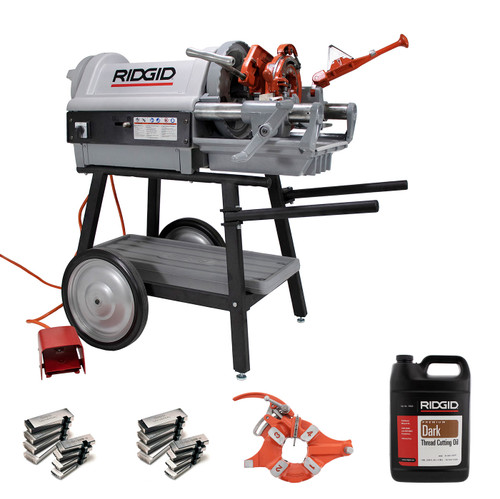Reconditioned RIDGID® 1224 Pipe Threader 26092 with Die Heads Dies Oil & New Cart