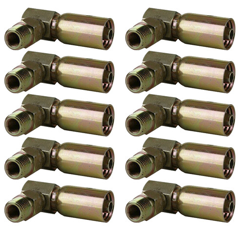 10 Pack MPX90-06-06 3/8" x 3/8" NPTF Male Pipe 90°Swivel Hydraulic Hose Fitting