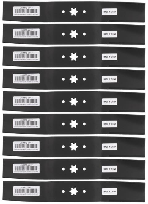 (9) Straight High-Lift Blade fits MTD® 942-0623 50" Deck