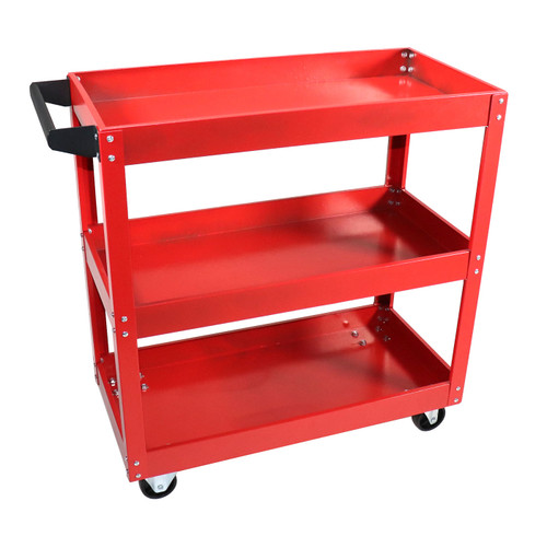 Dragway Tools 3 Tray Service Cart 150 LBS Load Capacity with Swivel 360° Wheels