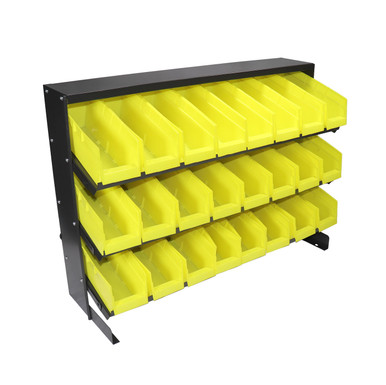 Erie Tools® 3-Tier 24 Bin Benchtop Steel Parts Storage Rack