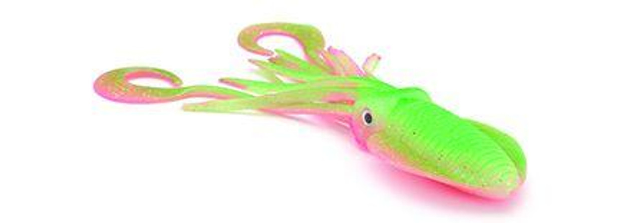 P-line Twin Tail Squid Rig - 36'' - Natural Glow Glitter - Yahoo