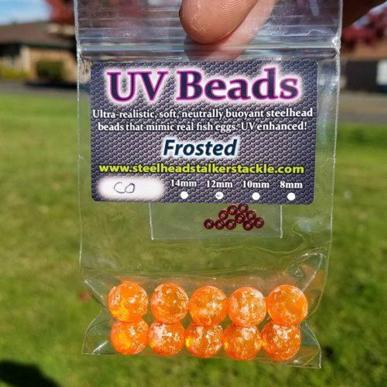 Steelhead Stalker Soft UV Beads in Sucker Spawn (Pearl) | Size 12mm