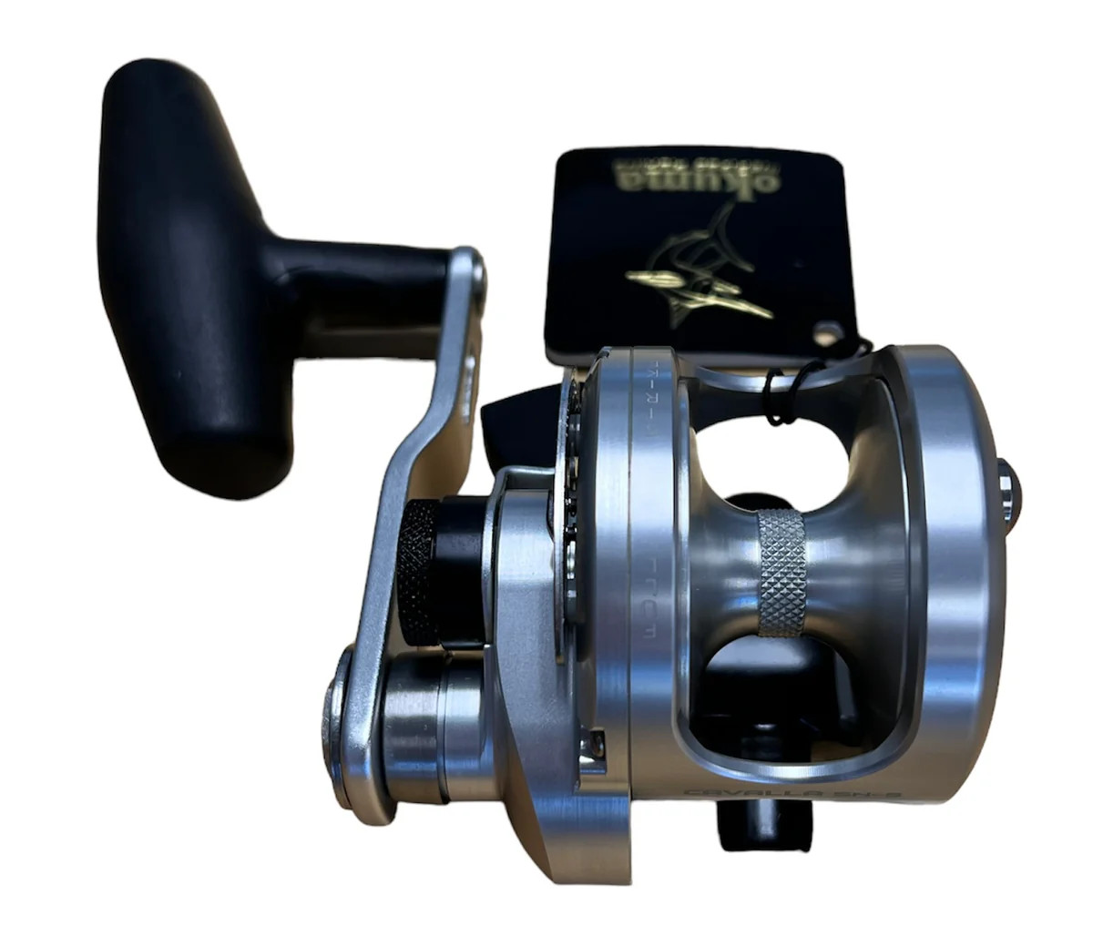 okuma cavalla reels 2-Speed Limited Edition Midnight Blue Lever Drag II anodized machined aluminum spool give you a sleek and rugged weapon Okuma CAV-12NII Cavalla 2-Speed Lever