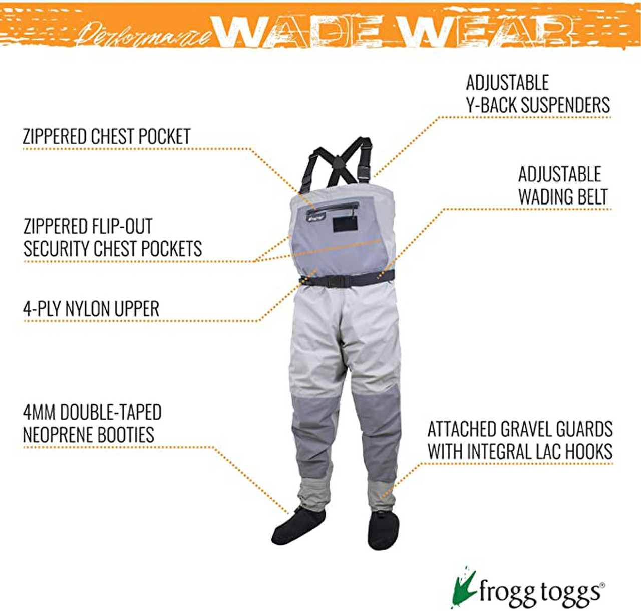 Frogg Toggs Men ' S Hellbender Pro SF Chest Wader - Gray