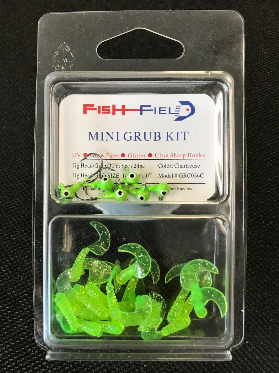 Fish-Field Mini Grub Kit in Chartreuse