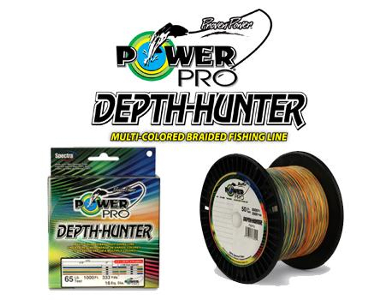 PowerPro Depth-Hunter Offshore Multi-colored Braided Fishing Line - 1000  yd. Spool - 65 lb. Test - Melton Tackle