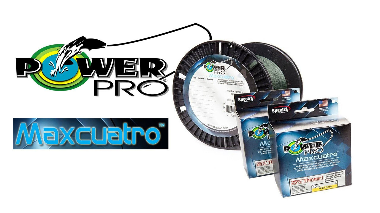 PowerPro Maxcuatro - 1500 yd. Spool - 65 lb. - Hi-Vis Yellow - Melton Tackle