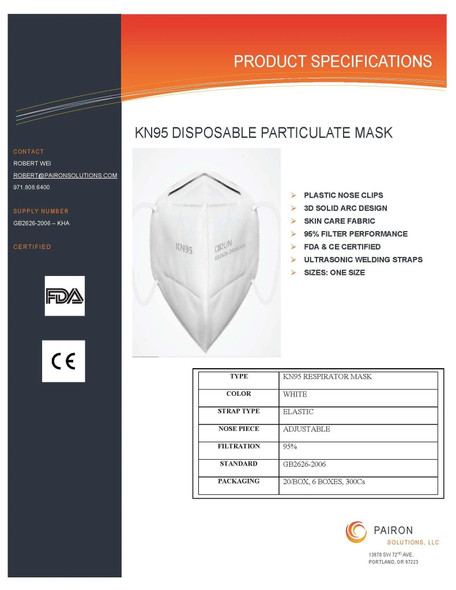 ARUN KN95 Folding Face Mask FFP2