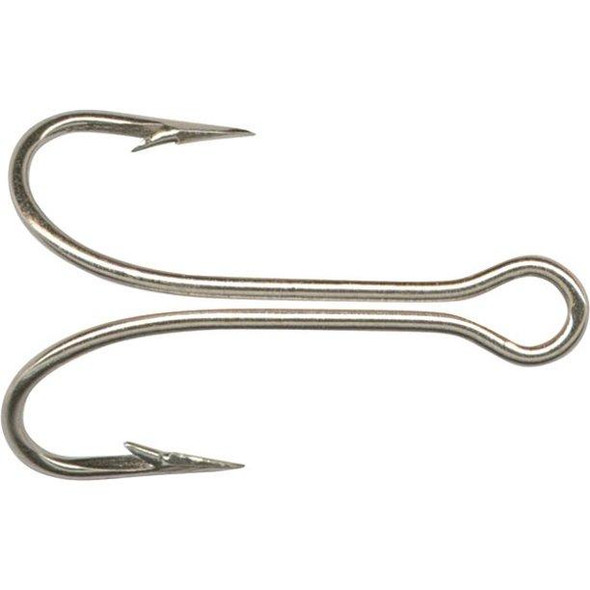 Mustad Double Hook - Nickle (100 per Pack)