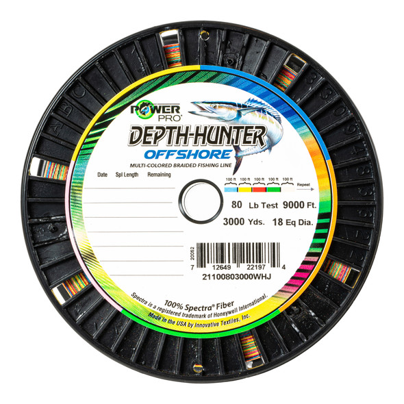 PowerPro Depth-Hunter Offshore Braided Line - 100ft Color Changes