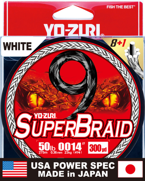 Yo-Zuri SuperBraid 9 White Braided Line 300Y