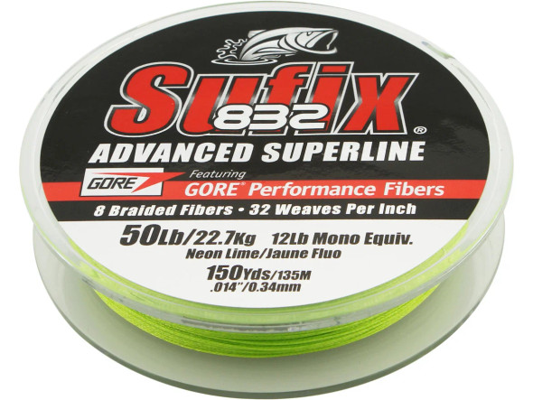 Sufix 832 Braided Line Neon Lime 300Y Spool Sufix 832 Braided Line Neon Lime 300Y Spool