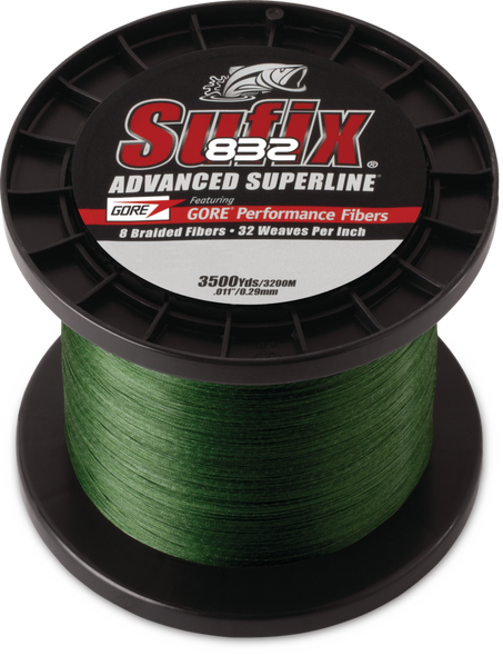 Sufix 832 Low-Vis Green Braided Line 3500yd Spool