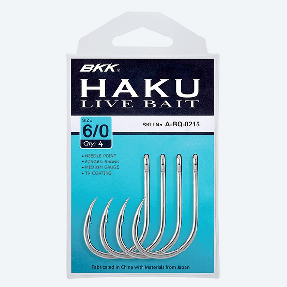 BKK HAKU Livebait Saltwater J Hooks - New For 2026