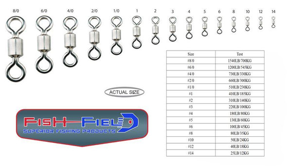 Fish-Field Superior Stainless Steel Rolling Swivels