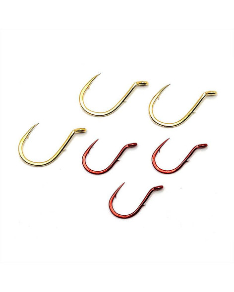 Gamakatsu Single Egg Snelled Red Hooks - Fish-Field