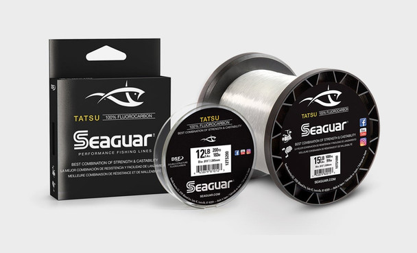 Fil De Pêche Fluorocarbone Seaguar TATSU 200 M - Invisible, Faible Mémoire, Résistant à L'abrasion - Pour Pêche Fine Précise