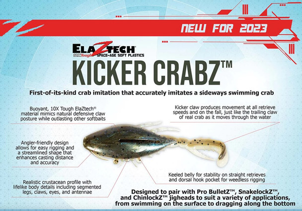 Z-Man Kicker CrabZ 3.5” Soft Plastic Crab Lure