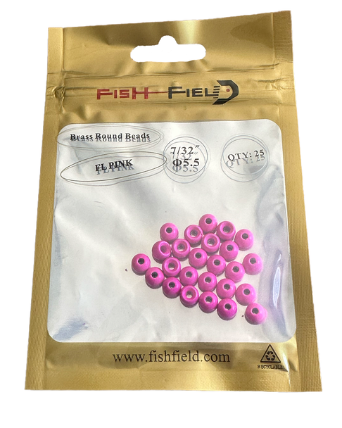 Fish-Field Brass Round Beads