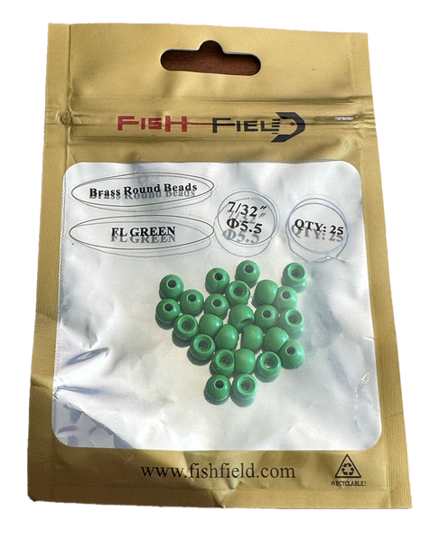 Fish-Field Brass Round Beads