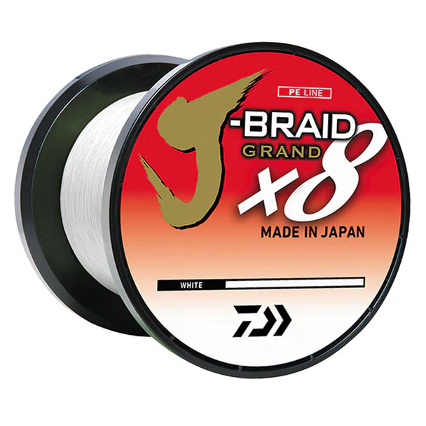 Daiwa J-BRAID Grand X8 3000Y White Bulk Spool Daiwa J-BRAID Grand X8 3000Y White Bulk Spool