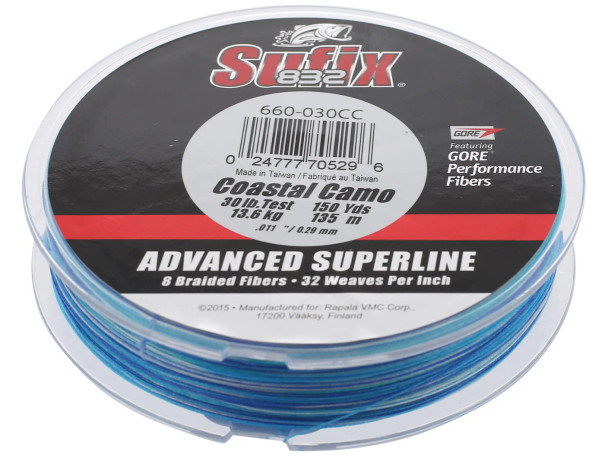 Sufix 832 Braided Line Coastal Camo 300Y Spool Sufix 832 Braided Line Coastal Camo 300Y Spool