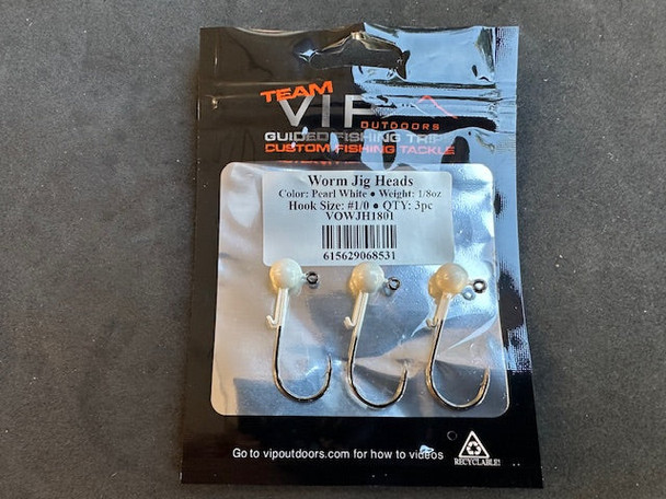 VIP Outdoors Worm Jig Heads 3PK