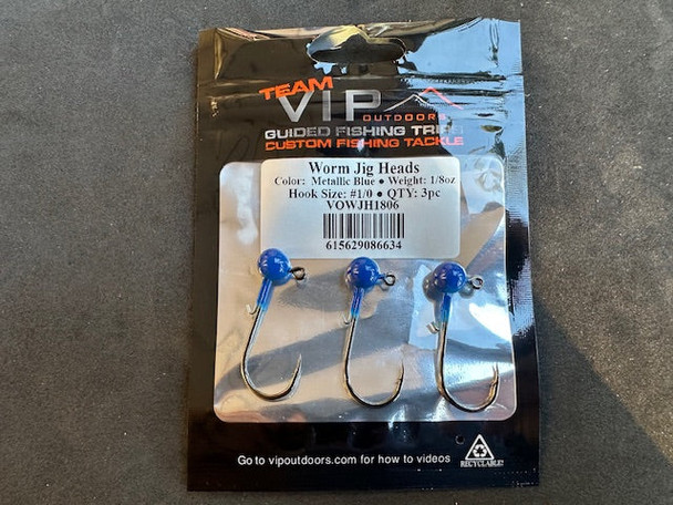 VIP Outdoors Worm Jig Heads 3PK