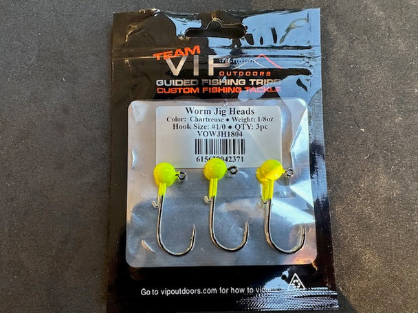 VIP Outdoors Worm Jig Heads 3PK