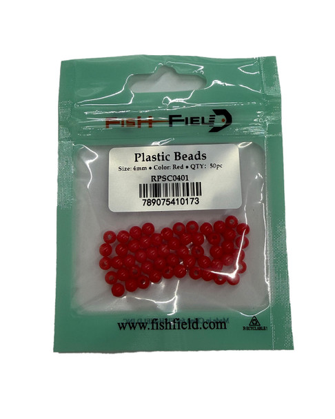 Fish-Field Hard Plastic Beads 4mm - 50 pack