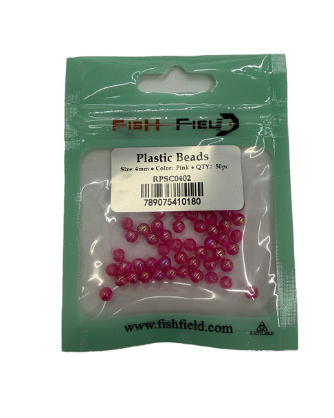 Fish-Field Hard Plastic Beads 4mm - 50 pack