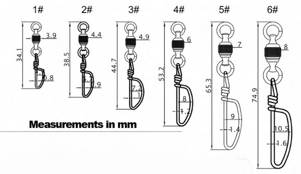 Fish-Field SST Super Duty MX Dual Rotation Ball Bearing Tournament Snap Swivels