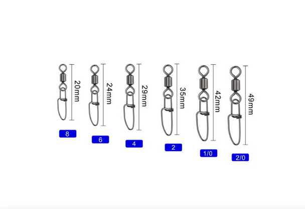 Fish-Field Power Rolling Swivels with Crosslock Snap - Black Nickel