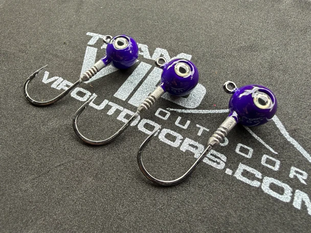 VIP Outdoors Round Jig Heads with Eyes 3-Pack - New For 2026