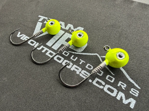 VIP Outdoors Round Jig Heads with Eyes 3-Pack - New For 2026