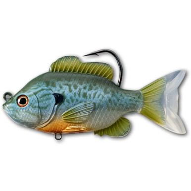 Leurre Souple LiveTarget Sunfish – 3 1/2 Pouces 1/2 Oz – Bleu Jaune – Brochet, Bass