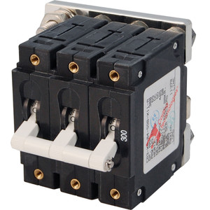 Blue Sea 7271 300A C-Series Triple Pole Toggle DC Circuit Breaker Blue Sea 7271 300A C-Series Triple Pole Toggle DC Circuit Breaker