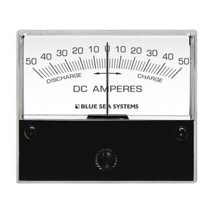 Blue Sea 8252 DC Zero Center Analog Ammeter - 2-3/4" Face, 50-0-50 Amperes DC Blue Sea 8252 DC Zero Center Analog Ammeter - 2-3/4" Face, 50-0-50 Amperes DC