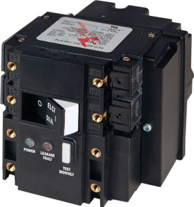 Blue Sea C-Series ELCI 50A 120v AC Double Pole Main Circuit Breaker Blue Sea C-Series ELCI 50A 120v AC Double Pole Main Circuit Breaker