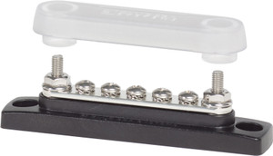 Blue Sea Common 100A MiniBus Five #8-32 Studs With Cover Blue Sea Common 100A MiniBus Five #8-32 Studs With Cover