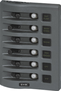 Blue Sea Weather Deck Panel 12v 6 Circuit Breaker Panel Blue Sea Weather Deck Panel 12v 6 Circuit Breaker Panel