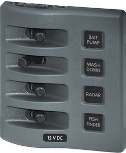 Blue Sea Weather Deck Panel 12v 4 Gang Switch Panel Blue Sea Weather Deck Panel 12v 4 Gang Switch Panel