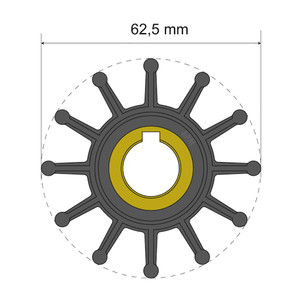 Albin Group Premium Impeller Kit 62.5 x 16 x 22.4mm - 12 Blade - Key Insert Albin Group Premium Impeller Kit 62.5 x 16 x 22.4mm - 12 Blade - Key Insert