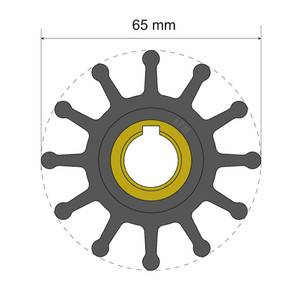 Albin Group Premium Impeller Kit 65 x 15.8 x 41.5mm - 12 Blade - Key Insert Albin Group Premium Impeller Kit 65 x 15.8 x 41.5mm - 12 Blade - Key Insert