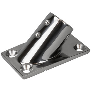 Sea-Dog Rail Base Fitting Rectangular Base 45° 316 Stainless Steel - 3-1/4" x 1-7/8" - 1" OD Sea-Dog Rail Base Fitting Rectangular Base 45° 316 Stainless Steel - 3-1/4" x 1-7/8" - 1" OD