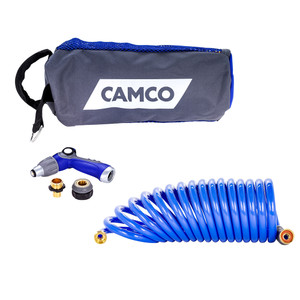 Camco 20' Coiled Hose & Spray Nozzle Kit Camco 20' Coiled Hose & Spray Nozzle Kit